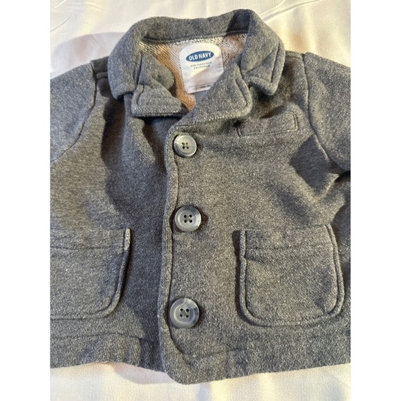 Old Navy Baby Boys Gray Blazer Style Jacket 3-6 Months - Picture 2 of 4